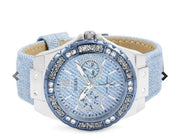 Guess Limelight Quartz Blue Dial Blue Leather Strap Watch For Men - W0775l1