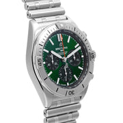 Breitling Chronomat B01 42mm Green Dial Silver Steel Strap Watch for Men - AB01343A1L1A1
