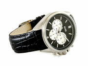 Hugo Boss Driver Chronograph Black Dial Black Leather Strap Watch for Men - 1512879