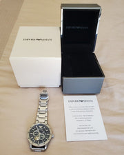 Emporio Armani Meccanico Automatic Blue Dial Silver Steel Strap Watch For Men - AR60052