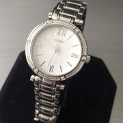 Guess Park Ave White Dial Silver Steel Strap Watch for Women - W0767L1