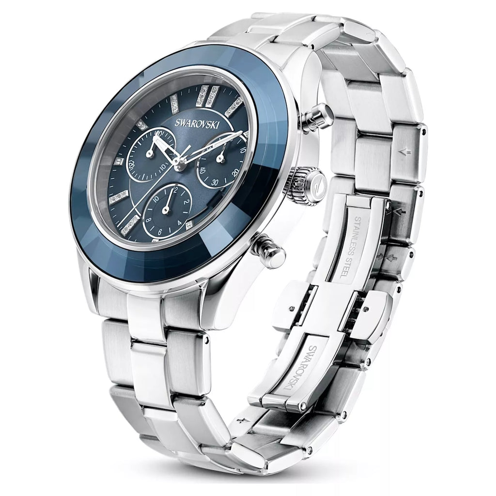 Swarovski Octea Lux Sport Chronograph Blue Dial Silver Steel Strap Swarovski Octea Lux Sport Chronograph Blue Dial Silver Steel Strap