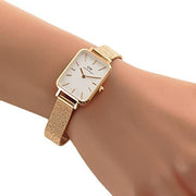 Daniel Wellington Quadro Melrose White Dial Gold Mesh Strap Watch For Women - DW00100431