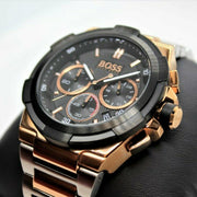 Hugo Boss Supernova Chronograph Black Dial Two Tone Steel Strap Watch for Men - 1513358