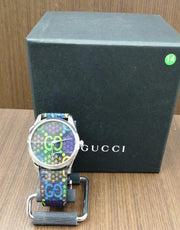 Gucci G Timeless Quartz Black Dial Black Leather Strap Watch For Women - YA1264146