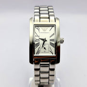 Emporio Armani White Dial Silver Stainless Steel Watch For Women - AR0146