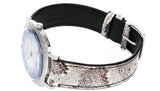 Gucci Grip Vintage Blue Dial Snakeskin Brown Leather Strap Watch for Women - YA152401