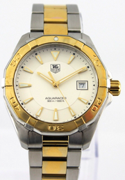 Tag Heuer Aquaracer Quartz White Dial Two Tone Steel Strap Watch for Men - WAY1120.BB0930