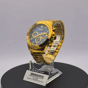 Hugo Boss Ikon Chronograph Blue Dial Gold Steel Strap Watch for Men - 1513340