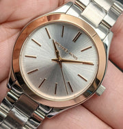 Michael Kors Mini Slim Runway Silver Dial Silver Steel Strap Watch for Women - MK3514