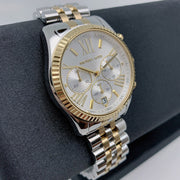 Michael Kors Lexington Chronograph Silver Dial Two Tone Steel Strap Watch for Women - MK5955