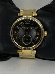 Michael Kors Skylar Black Dial Gold Steel Strap Watch for Women - MK5989