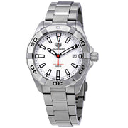 Tag Heuer Aquaracer Quartz White Dial Silver Steel Strap Watch for Men - WBD1111.BA0928