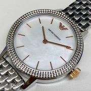 Emporio Armani Interchangeable Mother of Pearl Dial Silver Steel Strap Watch For Women - AR80020