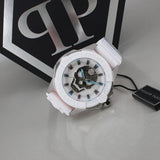 Philipp Plein The Skull White Dial White Silicone Strap Watch for Men - PWAAA1521