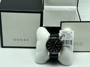 Gucci G Chrono Black Dial Black Leather Strap Watch For Men - YA101205