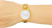 Calvin Klein Dainty White Dial Gold Steel Strap Watch for Women - K7L23546