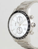 Hugo Boss Rafale Competitive Sport Chronograph Silver Dial Silver Steel Strap Watch for Men - 1513511
