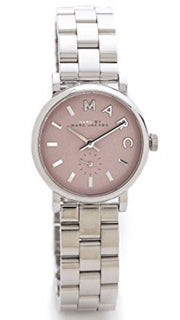 Marc Jacobs Baker Pink Dial Silver Steel Strap Watch for Women - MBM3283