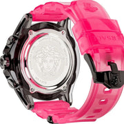 Versace Icon Active Chronograph Black Dial Pink Rubber Strap Watch For Men - VEZ700221