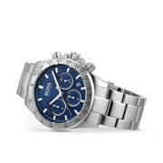 Hugo Boss Hero Sport Chronograph Blue Dial Silver Steel Strap Watch for Men - 1513755