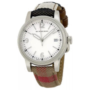 Burberry Utilitarian White Dial Multicolor Leather Strap Watch for Women - BU7824