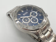 Hugo Boss Ikon Chronograph Blue Dial Silver Steel Strap Watch for Men - 1512963