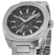 Gucci GG2570 Quartz Black Dial Silver Steel Strap Watch For Men - YA142301