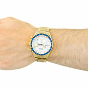 Hugo Boss Trophy Chronograph White Dial Gold Steel Strap Watch for Men - 1513631