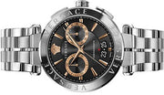 Versace Aion Chronograph Black Dial Silver Steel Strap Watch For Men - VE1D01019