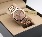 Burberry The City Rose Gold Dial Rose Gold Steel Strap Watch for Women - BU9146