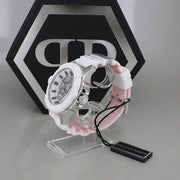 Philipp Plein The Skull White Dial White Silicone Strap Watch for Men - PWAAA1521