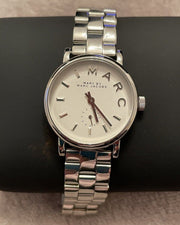 Marc Jacobs Baker White Dial Silver Steel Strap Watch for Women - MBM3246
