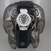 Philipp Plein The Skull White Dial White Silicone Strap Watch for Men - PWAAA1521