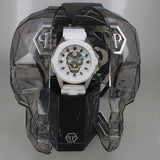 Philipp Plein The Skull White Dial White Silicone Strap Watch for Men - PWAAA1521