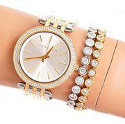 Michael Kors Darci Silver Dial Two Tone Steel Strap Watch for Women - MK3215