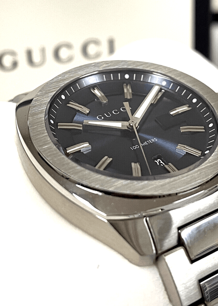 Gucci GG2570 Quartz Blue Dial Silver Steel Strap Watch For Men Gucci GG2570 Quartz Blue Dial Silver Steel Strap Watch For Men