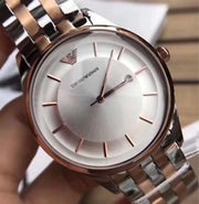 Emporio Armani Lambda Analog Silver Dial Two Tone Steel Strap Watch For Men - AR11044
