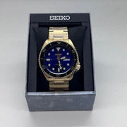 Seiko 5 Sports US Special Edition Automatic Blue Dial Gold Steel Strap Watch For Men - SRPK20