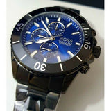 Hugo Boss Ocean Edition Chronograph Navy Blue Dial Black Steel Strap Watch for Men - 1513743