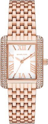 Michael Kors Emery Three-Hand White Dial Rose Gold Steel Strap Watch for Women - MK4743