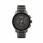 Hugo Boss Peak Chronograph Black Dial Black Steel Strap Watch for Men - 1513814