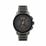Hugo Boss Peak Chronograph Black Dial Black Steel Strap Watch for Men - 1513814