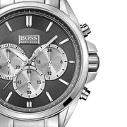 Hugo Boss Driver Chronograph Black Dial Silver Steel Strap Watch for Men - 1512883