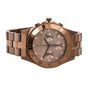 Marc Jacobs Blade Chronograph Brown Dial Brown Steel Strap Watch for Women - MBM3121