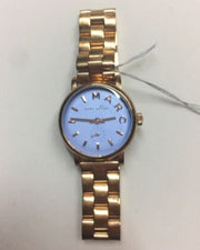 Marc Jacobs Mini Baker Blue Dial Rose Gold Steel Strap Watch for Women - MBM3285