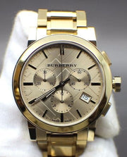 Burberry The City Gold Dial Gold Steel Strap Watch for Women - BU9753