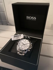 Hugo Boss Rafale Competitive Sport Chronograph Silver Dial Silver Steel Strap Watch for Men - 1513511