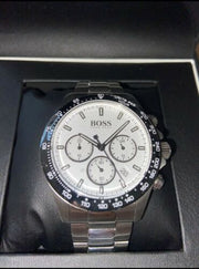 Hugo Boss Rafale Competitive Sport Chronograph Silver Dial Silver Steel Strap Watch for Men - 1513511