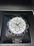 Hugo Boss Rafale Competitive Sport Chronograph Silver Dial Silver Steel Strap Watch for Men - 1513511